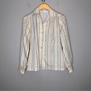 Vintage colorful cos cob button down long sleeve blouse